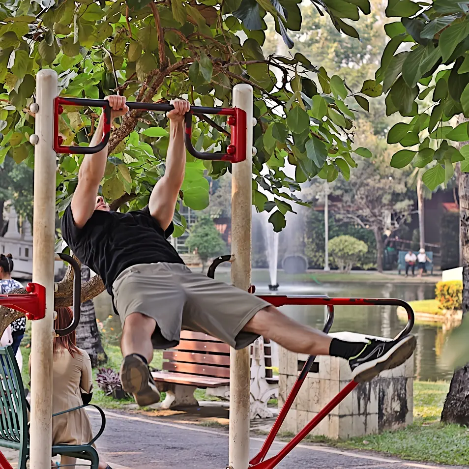 Front lever raises midway through the repetition