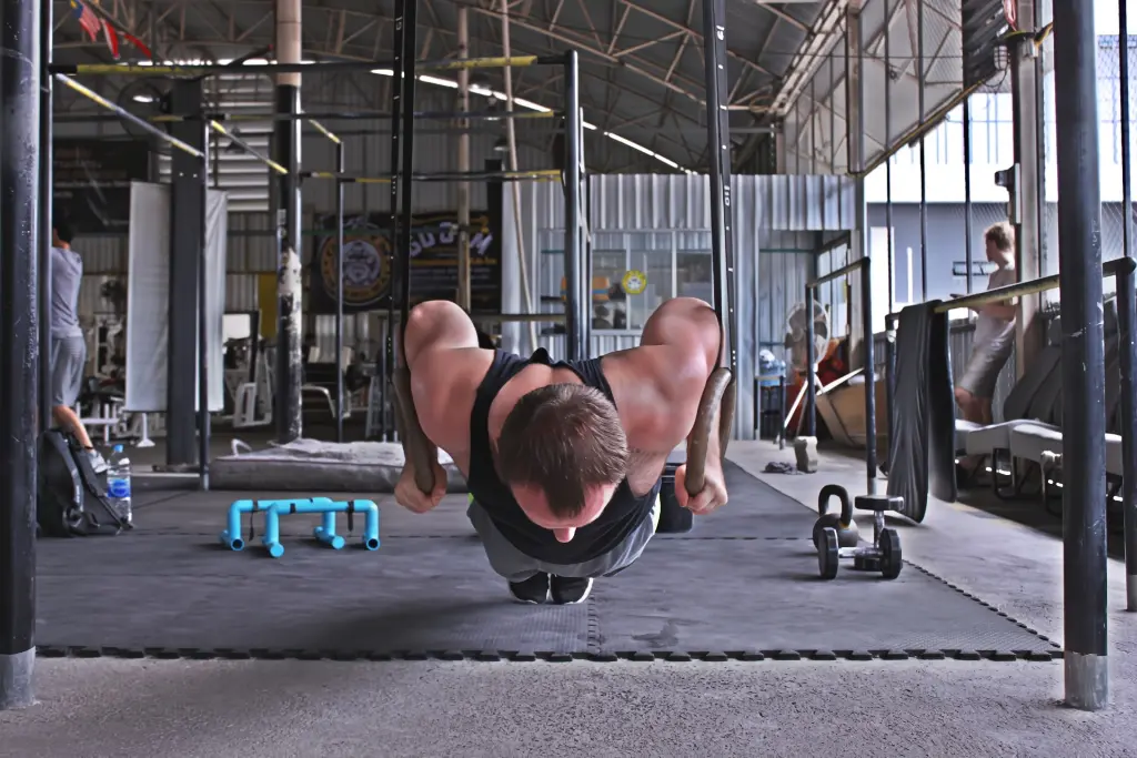 Descending into the deficit pushup on rings