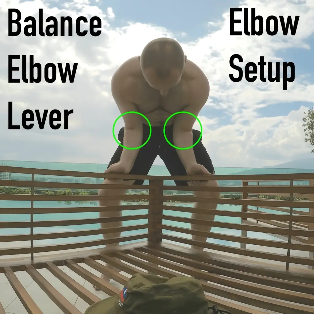 Showing the elbow positioning prior to getting into the elbow lever