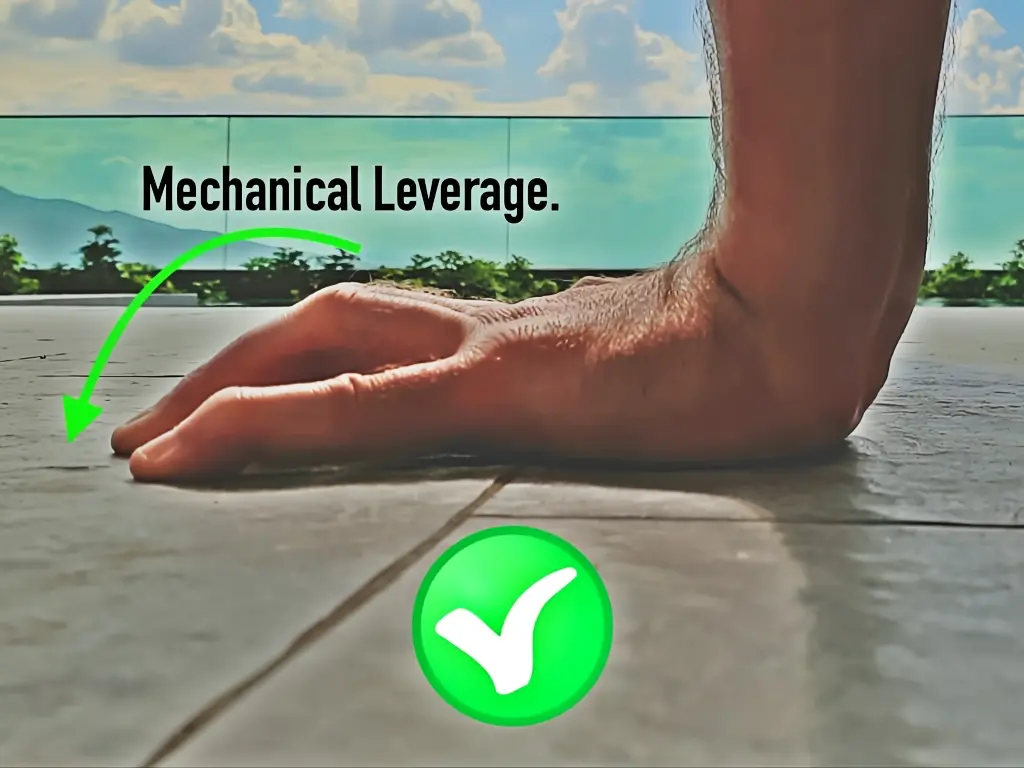 Showing proper finger position from the side.