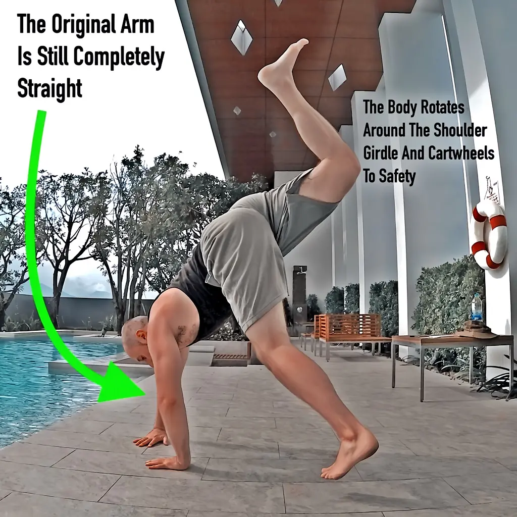 The tail end of the handstand bail.