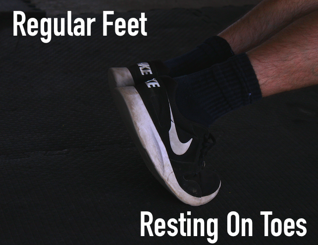Showing foot position on a normal plank