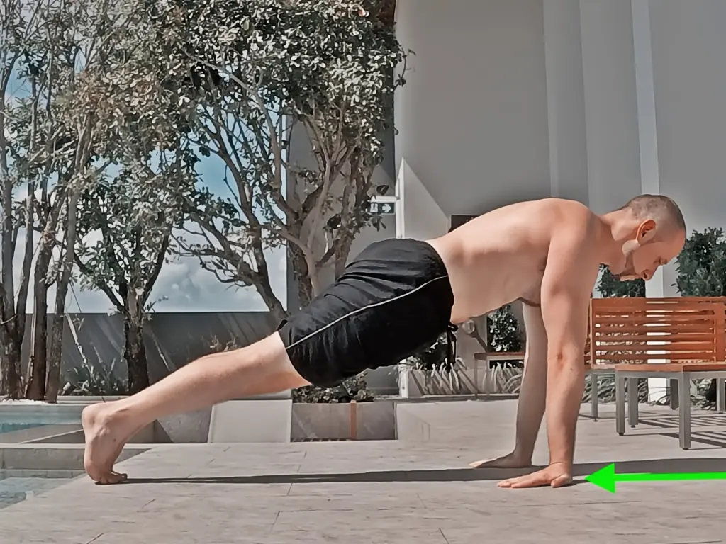 Reverse pushup top position