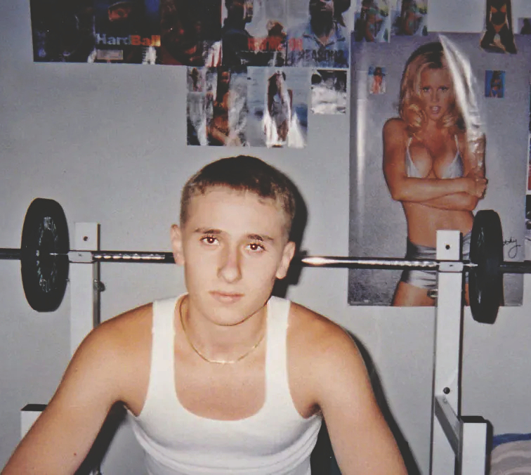 Martin lifting weights at 15 years old